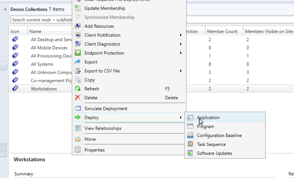 Deploying an Application to a Device Group
